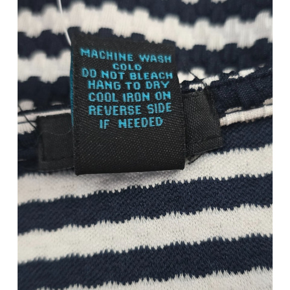 Rue21 Dress Women's 2X Navy White Striped Half Front Zip Sleeveless Ruffles NWT - Picture 4 of 15